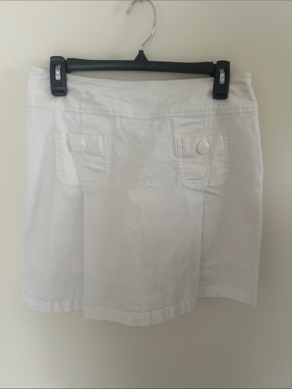 Dress Barn White Button-Pocket Mini Skirt